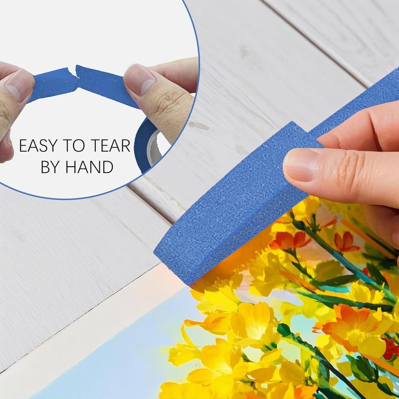 UMETDO 8PCS Colored Masking Tape - Dark Blue Painters Tape, Tape for Kids Art Supplies, Great for Crafts, Labeling, DIY Decorative, 1/2 Inch Colored Tape Rolls- Tiny Size - Image 4